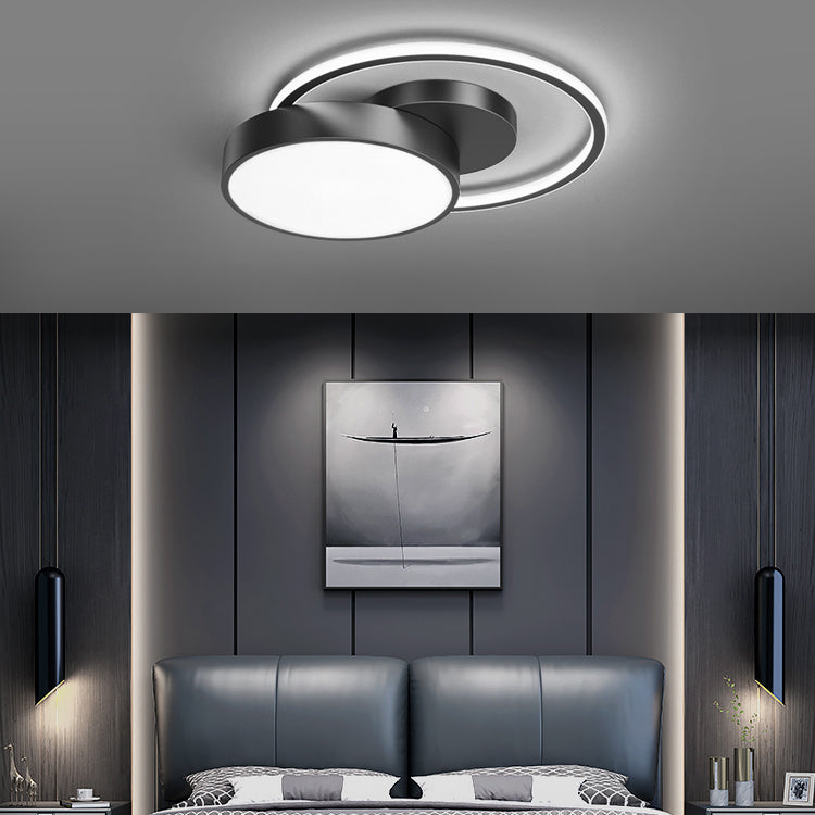 Luminaires de plafond de style rond moderne Lumières montées au plafond en métal