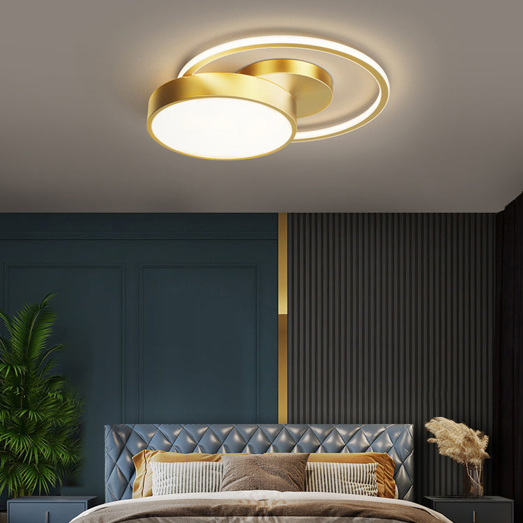 Luminaires de plafond de style rond moderne Lumières montées au plafond en métal