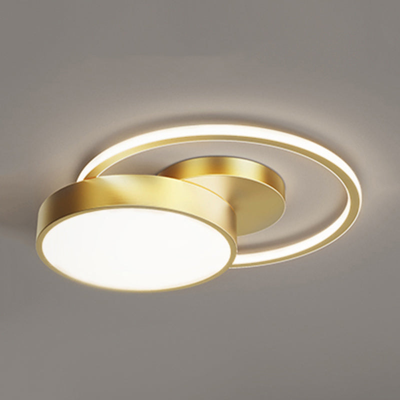 Luminaires de plafond de style rond moderne Lumières montées au plafond en métal