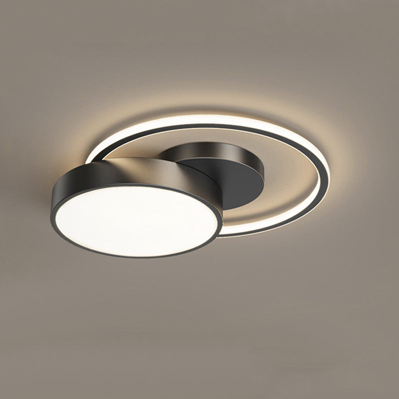 Luminaires de plafond de style rond moderne Lumières montées au plafond en métal