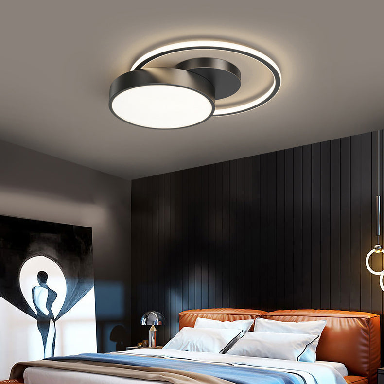 Luminaires de plafond de style rond moderne Lumières montées au plafond en métal