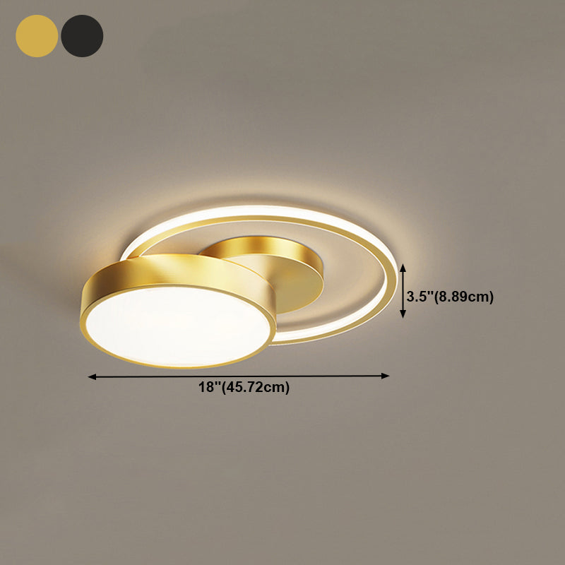 Apparecchi a soffitto a forma rotonda in stile moderno luci montate in metallo