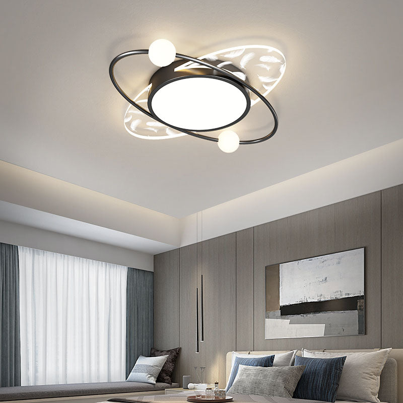 Oval Metal Flush Ceiling Light Fixture Modern Style LED Flush Mount Lamp