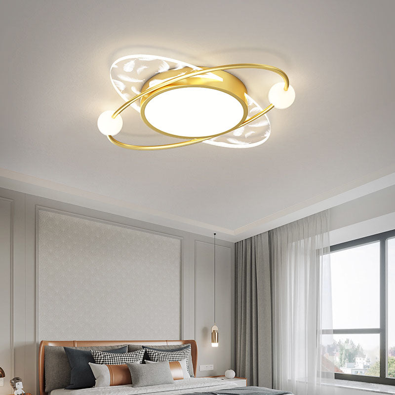 Oval Metal Flush Ceiling Light Fixture Modern Style LED Flush Mount Lamp