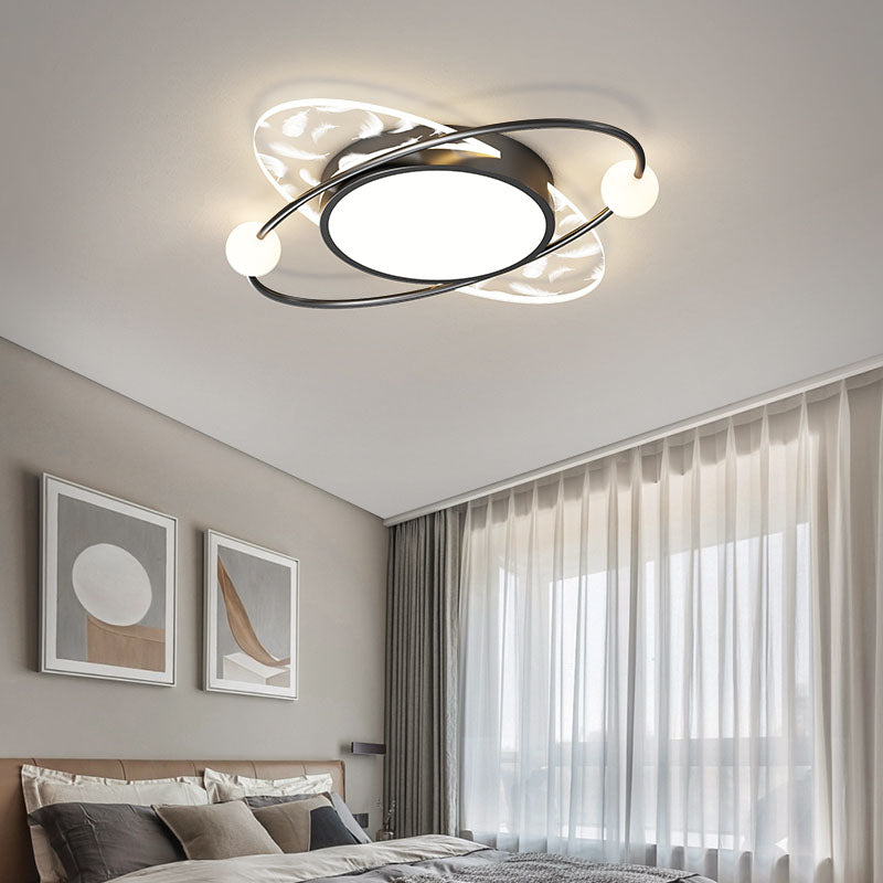 Oval Metal Flush Ceiling Light Fixture Modern Style LED Flush Mount Lamp