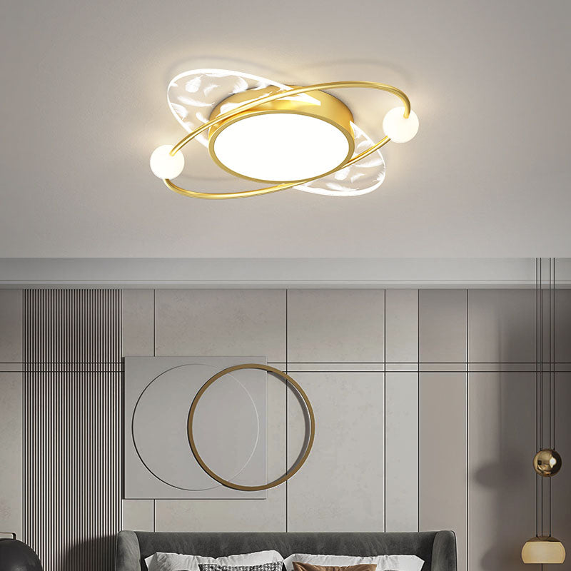 Oval Metal Flush Ceiling Light Fixture Modern Style LED Flush Mount Lamp