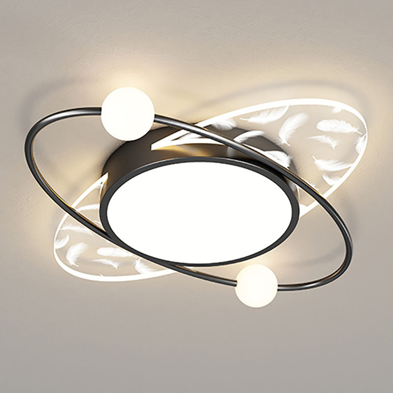 Oval Metal Flush Ceiling Light Fixture Modern Style LED Flush Mount Lamp