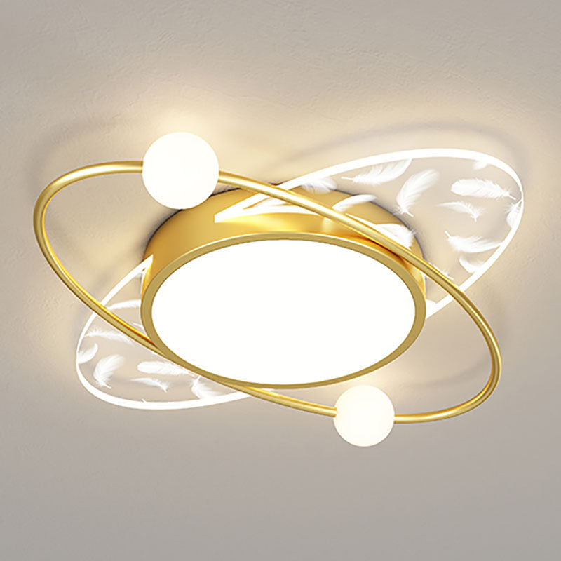 Oval Metal Flush Ceiling Light Fixture Modern Style LED Flush Mount Lamp