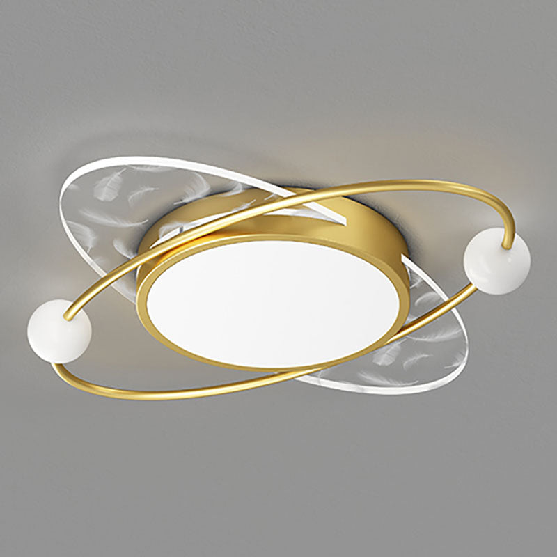 Oval Metal Flush Ceiling Light Fixture Modern Style LED Flush Mount Lamp