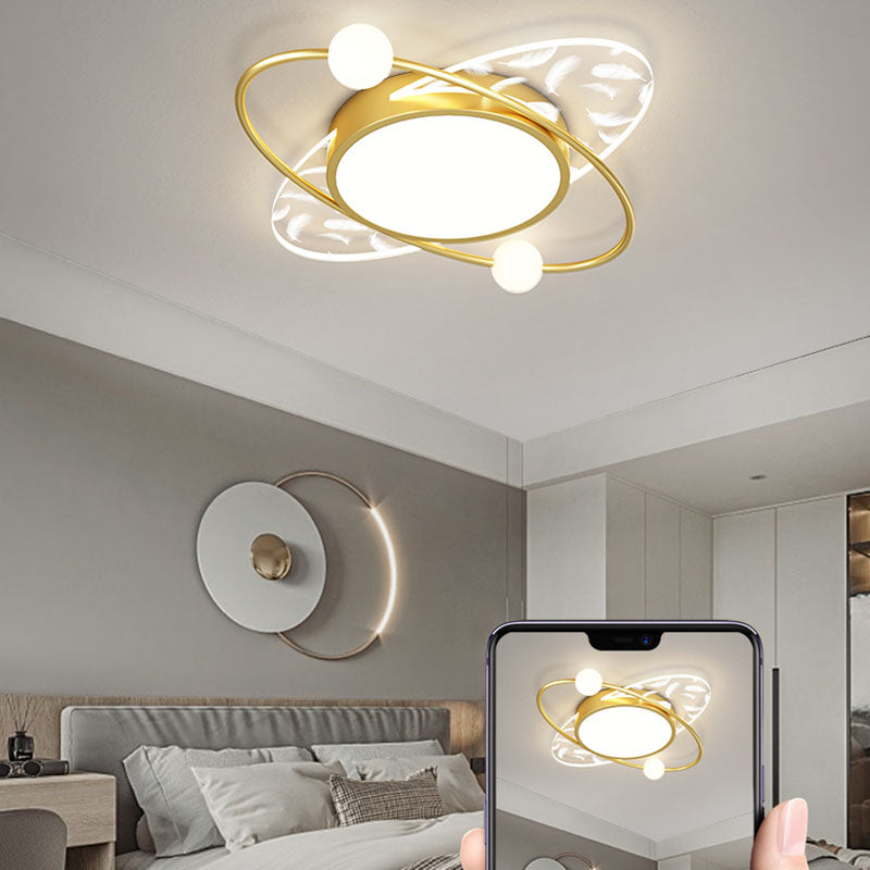 Oval Metal Flush Ceiling Light Fixture Modern Style LED Flush Mount Lamp