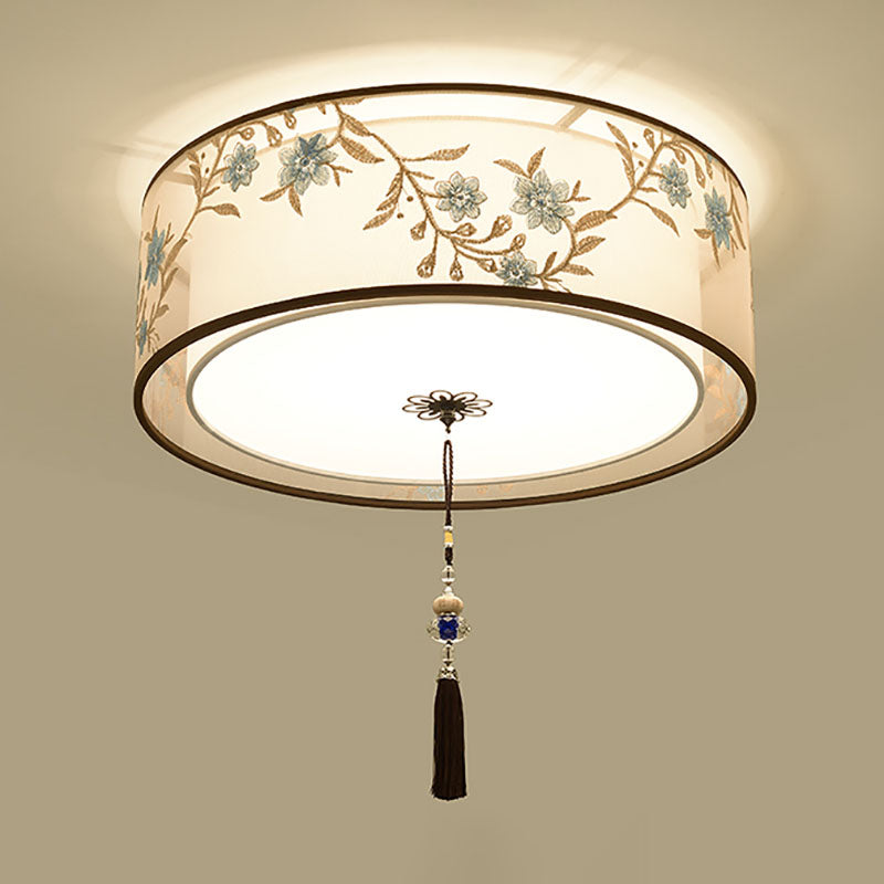 Fabric Shade Flush Mount Ceiling Lamp Contemporary Flush Mount Lighting