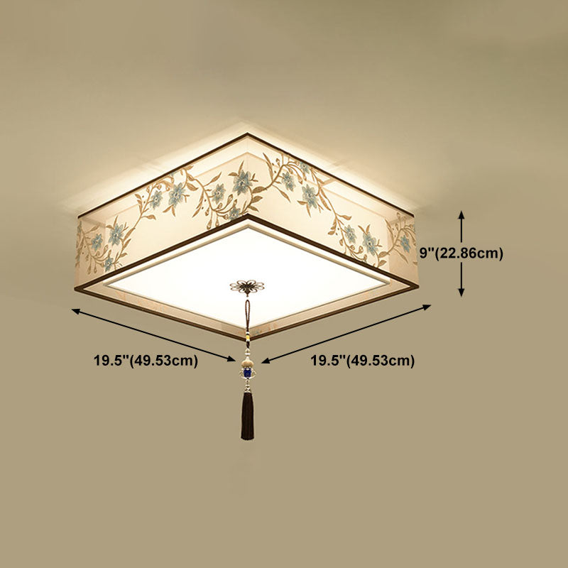 Lámpara de techo de montaje de lavado de tela de tela iluminación de montaje al ras contemporáneo