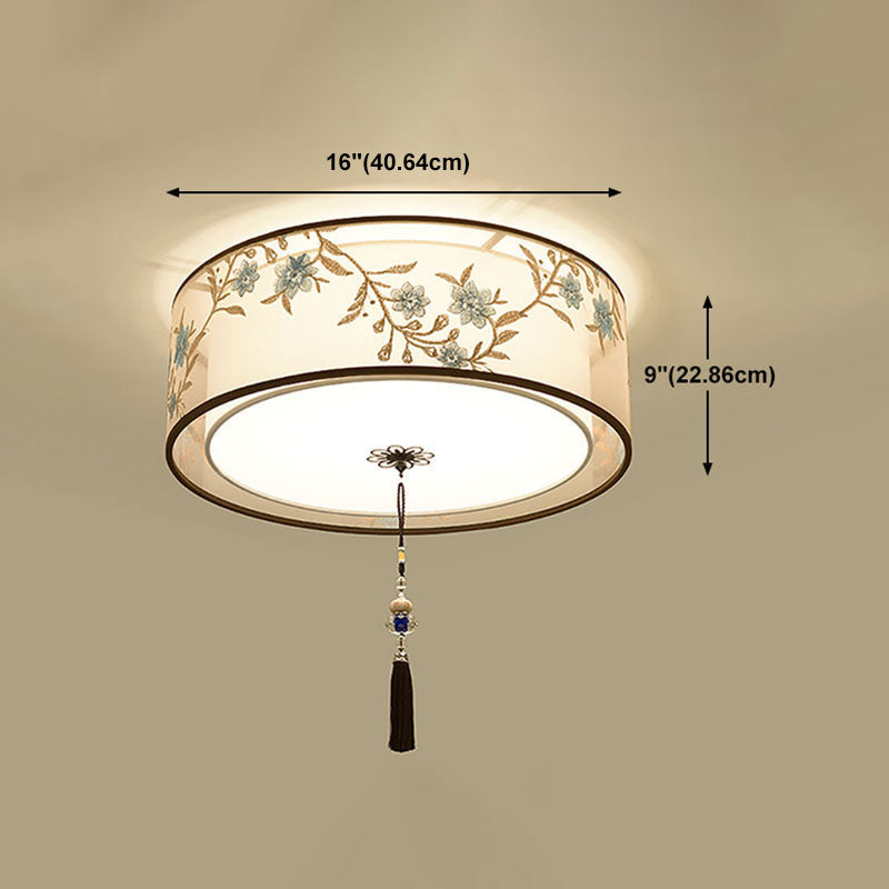 Fabric Shade Flush Mount Ceiling Lamp Contemporary Flush Mount Lighting