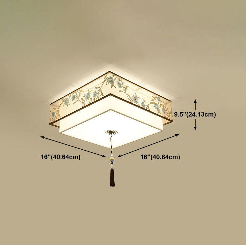 Fabric Shade Flush Mount Ceiling Lamp Contemporary Flush Mount Lighting