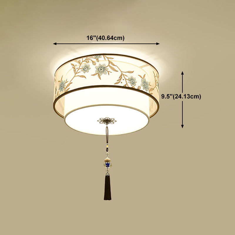 Fabric Shade Flush Mount Ceiling Lamp Contemporary Flush Mount Lighting