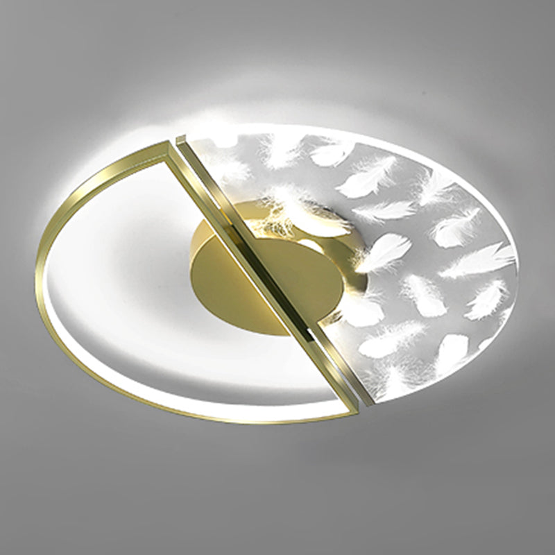 Modern veren plafond licht metaal ronde spoelmontage licht voor woonkamer