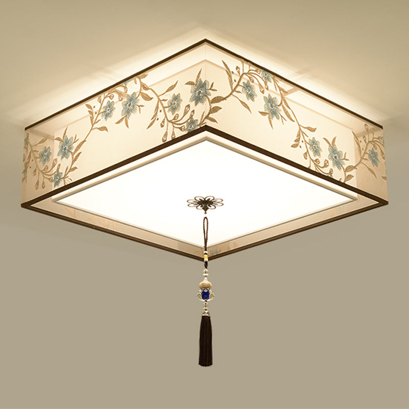 Modern Flush Mount Ceiling Light Minimalist Ceiling Lamp with Fabric Shade