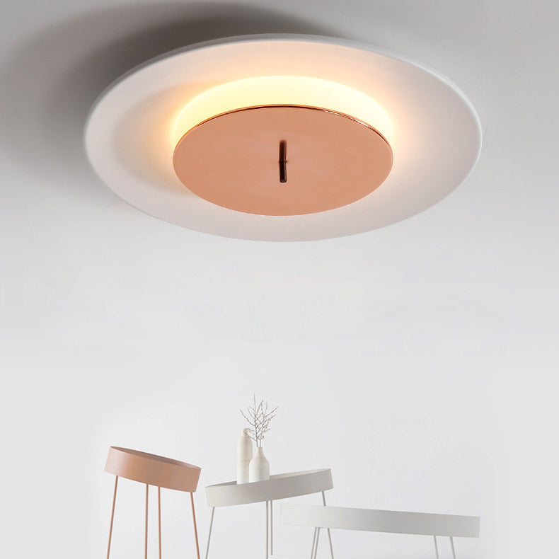 Metal Circle Ceiling Light Fixture Nordic-Style LED Ceiling Mounted Fixture