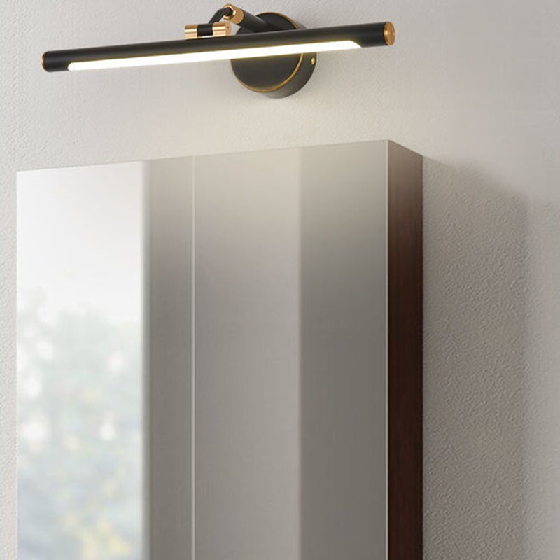 Lineair ijdelheid licht modern metalen metalen led spiegel licht voor badkamer in zwart