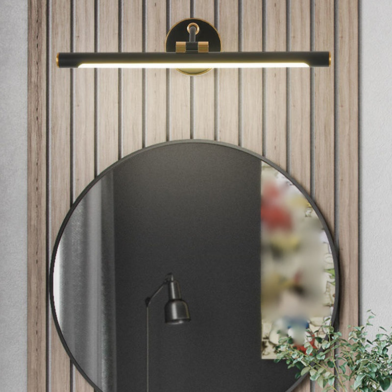 Lineair ijdelheid licht modern metalen metalen led spiegel licht voor badkamer in zwart