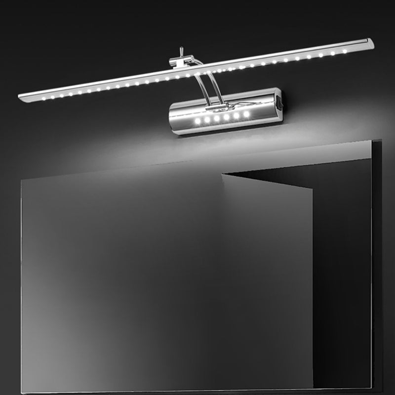 Lineaire vorm Modern ijdelheid licht metaal 1 licht LED spiegellicht voor badkamer in zilver