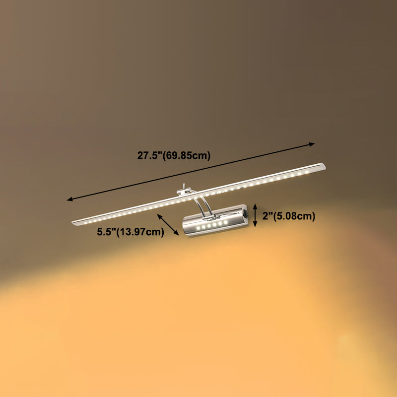 Lineaire vorm Modern ijdelheid licht metaal 1 licht LED spiegellicht voor badkamer in zilver