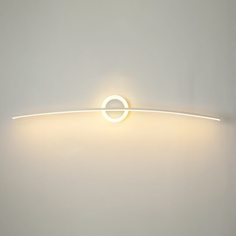 Iluminación de pared de forma lineal estilo moderno de metal 2 luz de luz de luz para baño de ducha