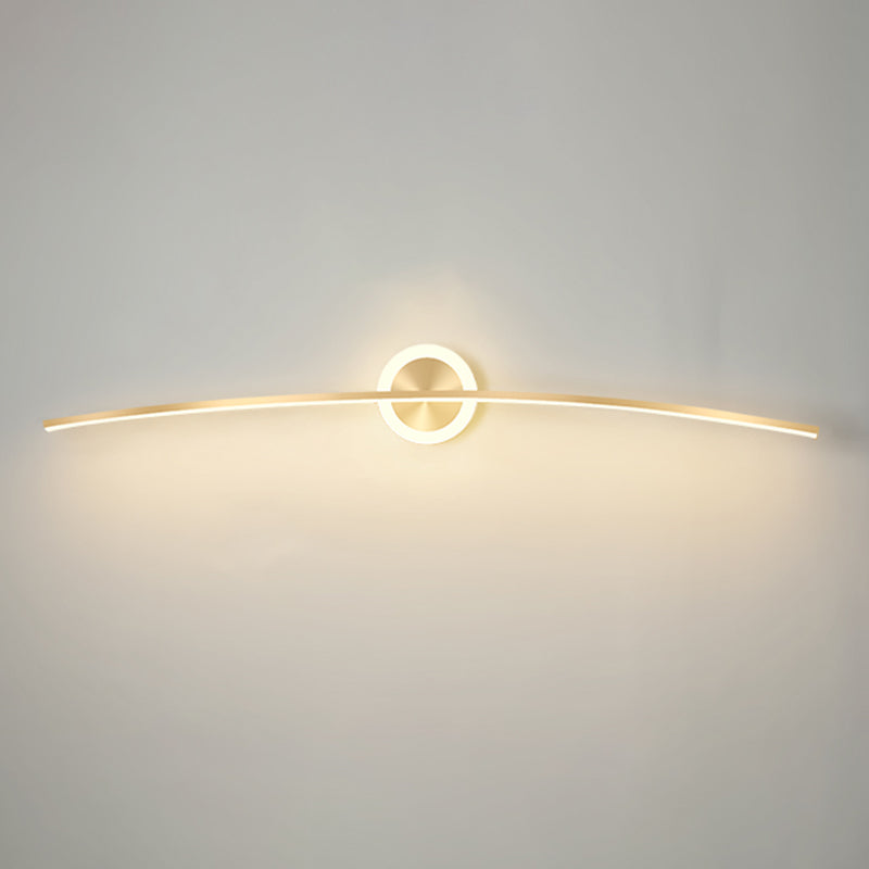 Iluminación de pared de forma lineal estilo moderno de metal 2 luz de luz de luz para baño de ducha