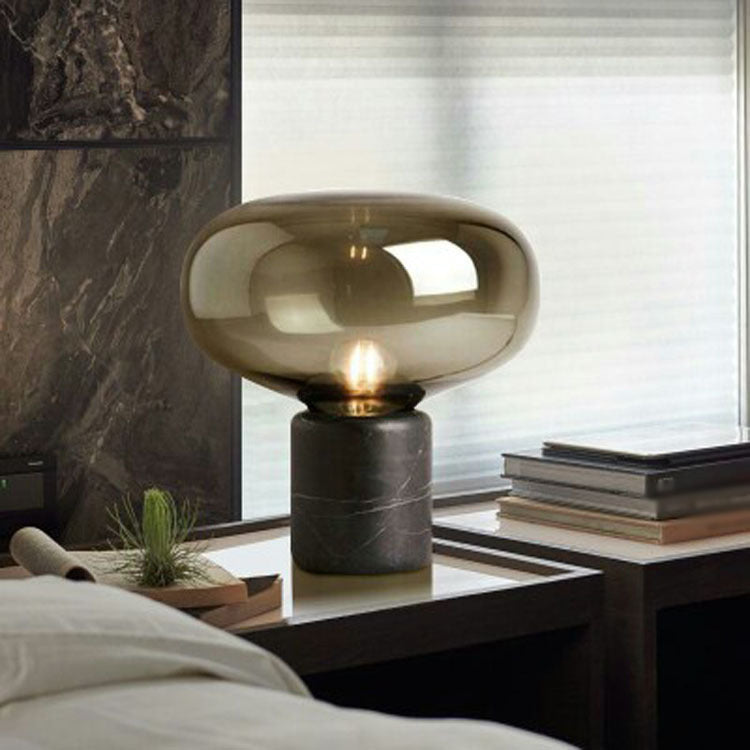 Contemporary Style Geometric Night Table Lamps Glass 1 Light Table Lamp