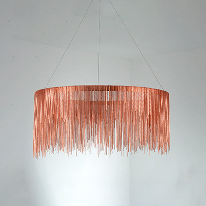 Postmodern Style Aluminum Tassel Chandelier Nordic Minimalist Pendant Lamp for Bedroom