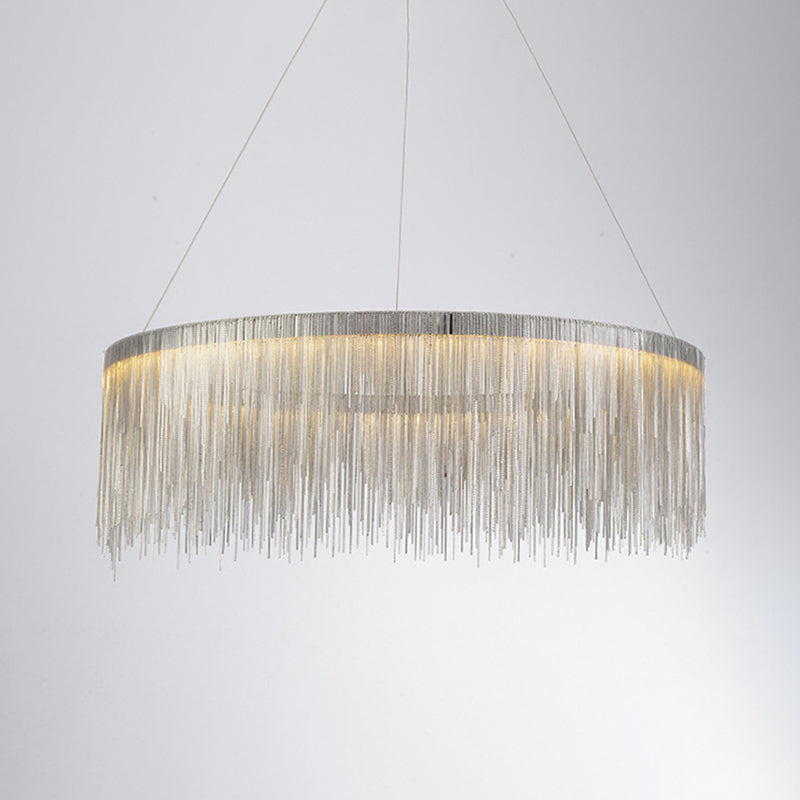 Postmodern Style Aluminum Tassel Chandelier Nordic Minimalist Pendant Lamp for Bedroom