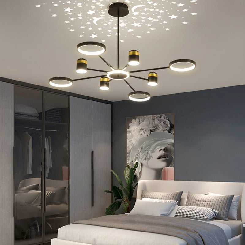 Multi Light Unique Hanging Chandelier Modern Style Metal Hanging Lamp for Bedroom