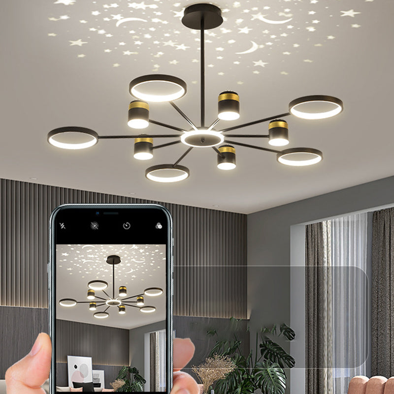 Multi Light Unique Hanging Chandelier Modern Style Metal Hanging Lamp for Bedroom