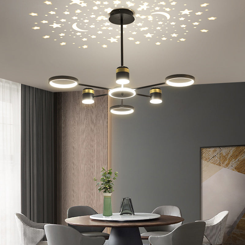 Multi Light Unique Hanging Chandelier Modern Style Metal Hanging Lamp for Bedroom