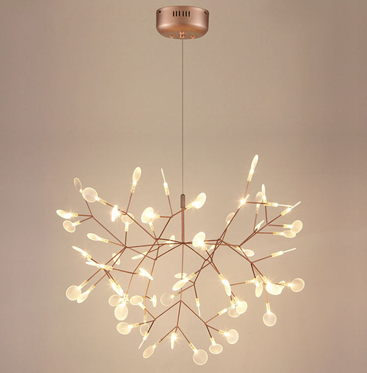 Metal Branch Pendant Lighting Modern Style Multi Lights Hanging Lamp in White