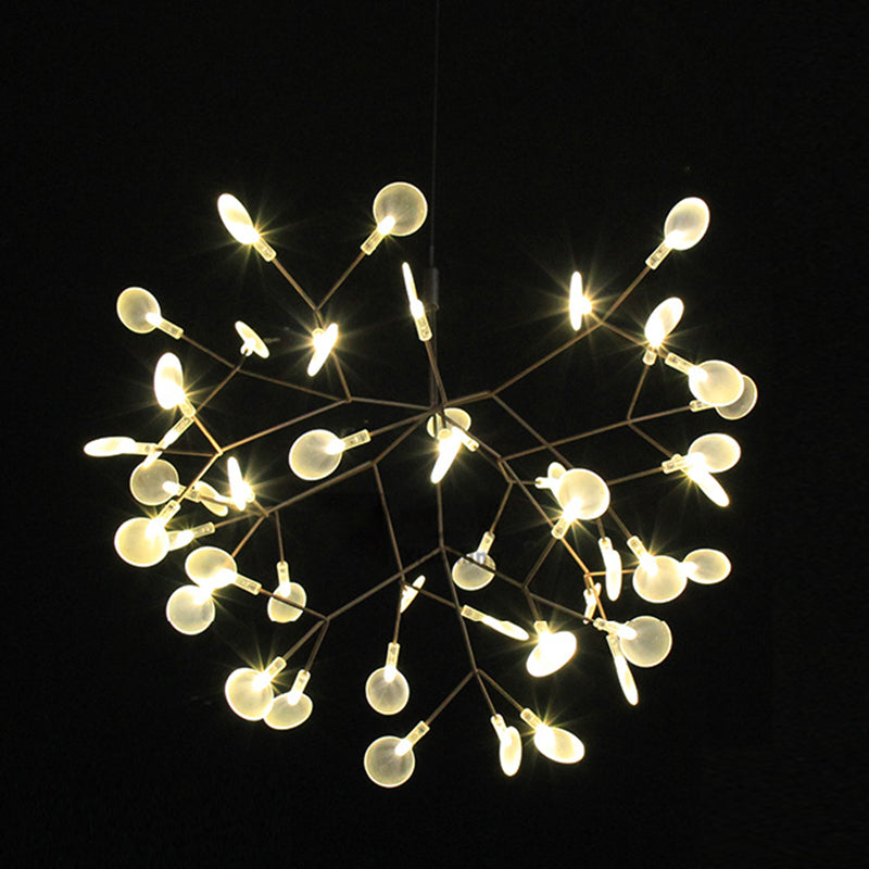 Metal Branch Pendant Lighting Modern Style Multi Lights Hanging Lamp in White