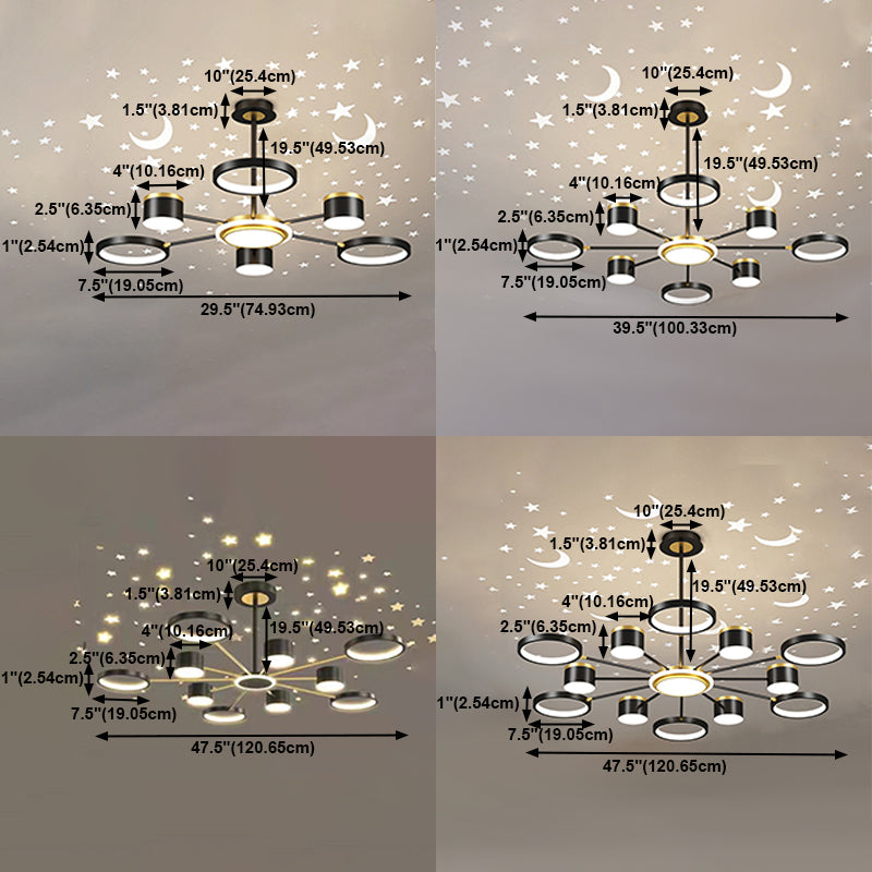 LED simple lustre lampe multicolres rond