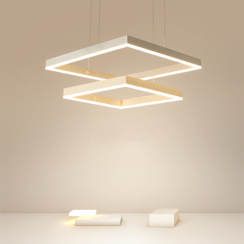 Aluminium witte kroonluchter licht geometrische led eenvoudige kroonluchter lamp voor slaapkamer