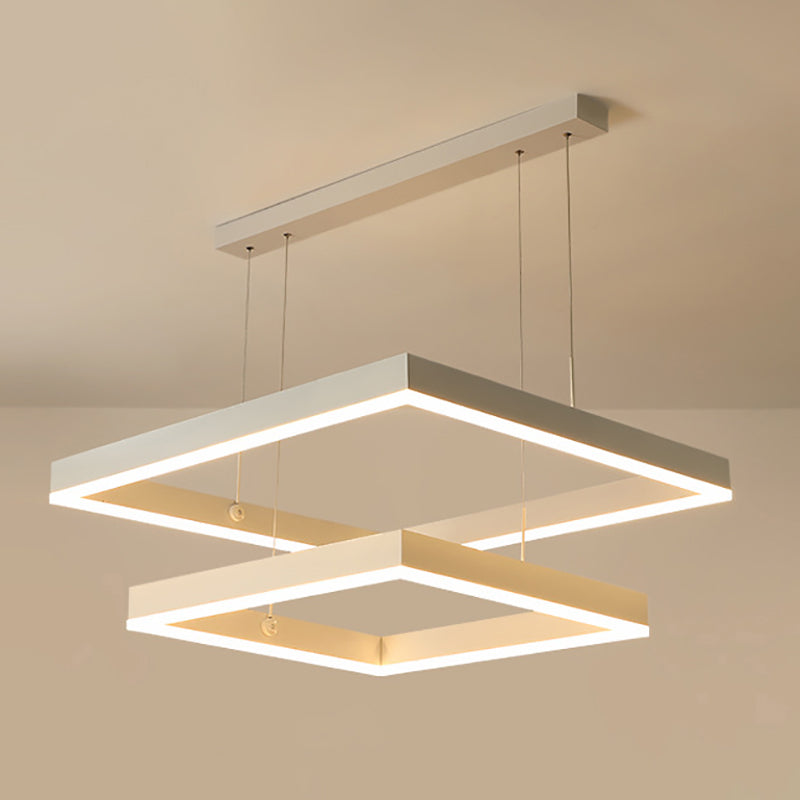 Aluminium witte kroonluchter licht geometrische led eenvoudige kroonluchter lamp voor slaapkamer