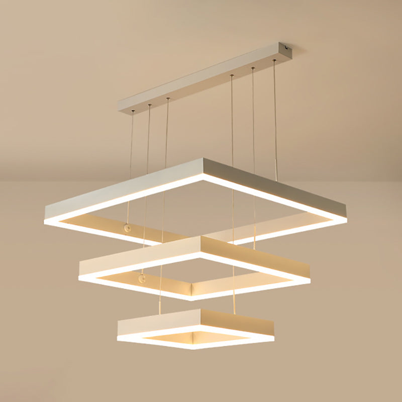 Aluminium witte kroonluchter licht geometrische led eenvoudige kroonluchter lamp voor slaapkamer