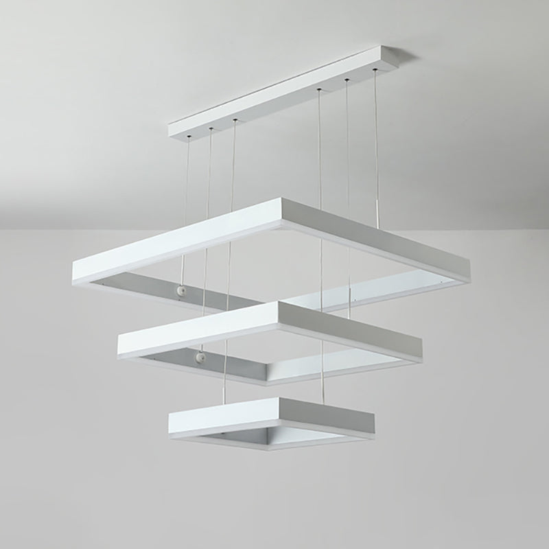 Aluminium witte kroonluchter licht geometrische led eenvoudige kroonluchter lamp voor slaapkamer