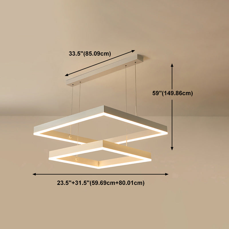 Aluminium witte kroonluchter licht geometrische led eenvoudige kroonluchter lamp voor slaapkamer