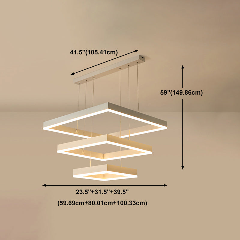 Aluminium witte kroonluchter licht geometrische led eenvoudige kroonluchter lamp voor slaapkamer