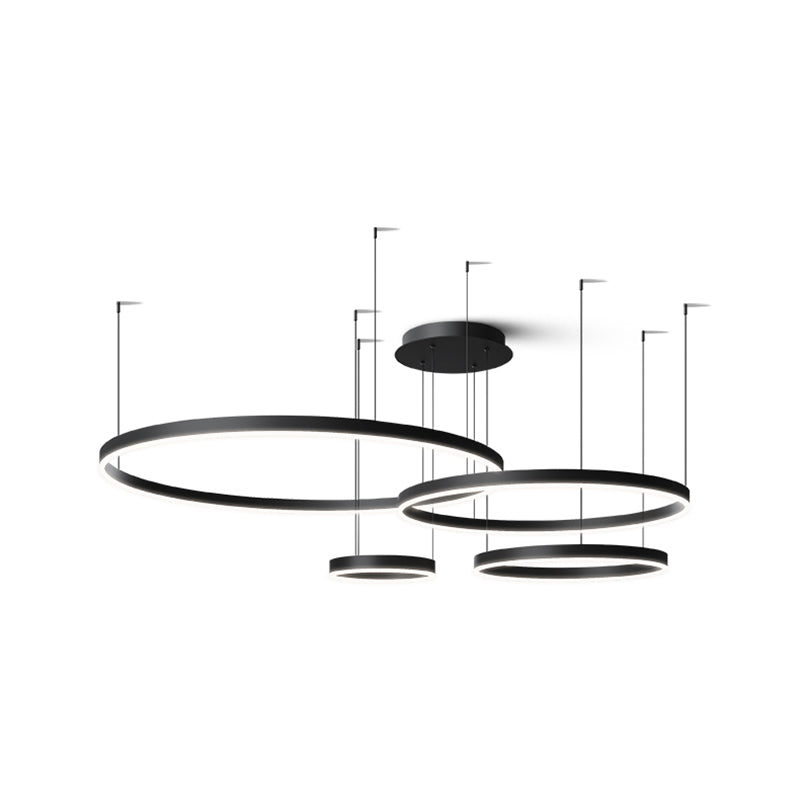 Orbicular Shade Chandelier Lights Modern Metal Chandelier Lighting Fixtures in Black