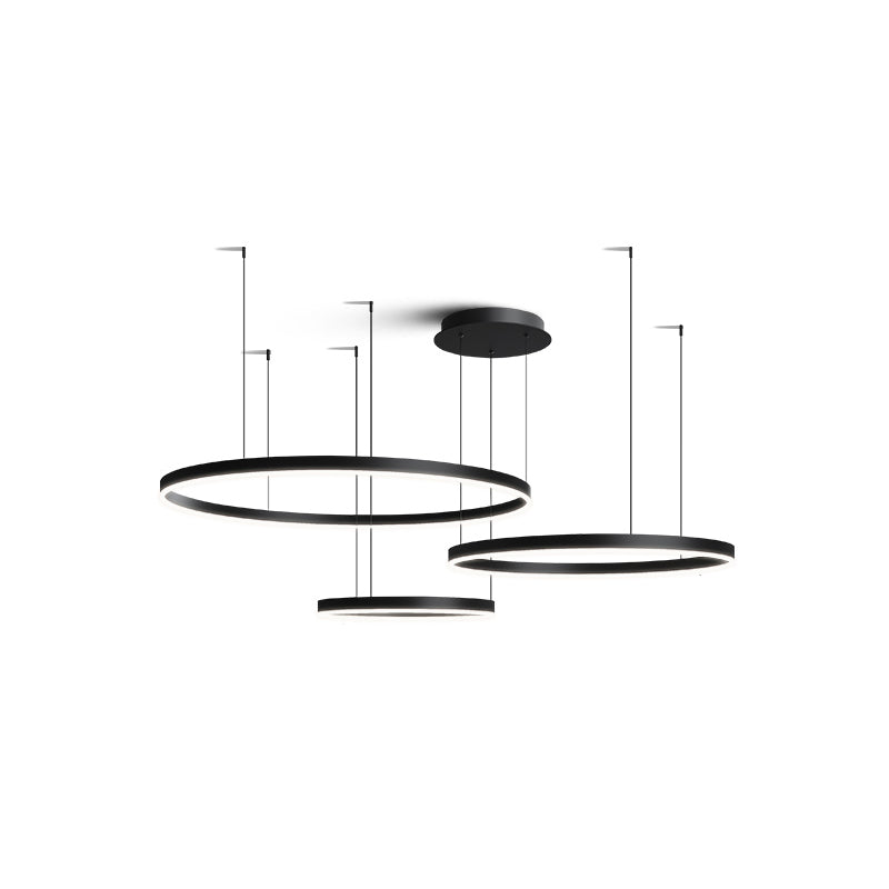 Orbicular Shade Chandelier Lights Modern Metal Chandelier Lighting Fixtures in Black