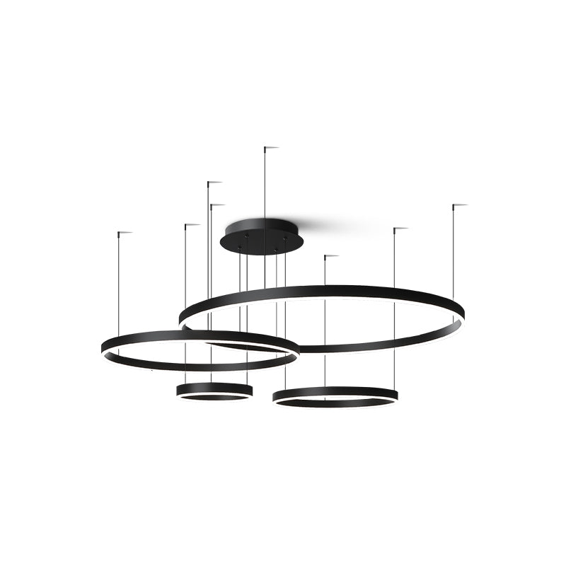 Orbicular Shade Chandelier Lights Modern Metal Chandelier Lighting Fixtures in Black