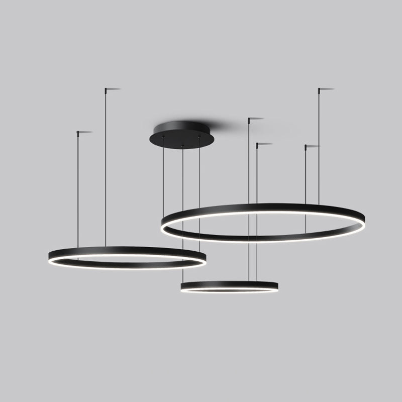 Orbicular Shade Chandelier Lights Modern Metal Chandelier Lighting Fixtures in Black