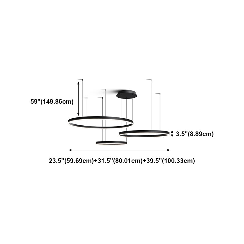 Orbikuläre Schatten Kronleuchter Lichter moderne Metallleuchterbeleuchtung in Schwarz