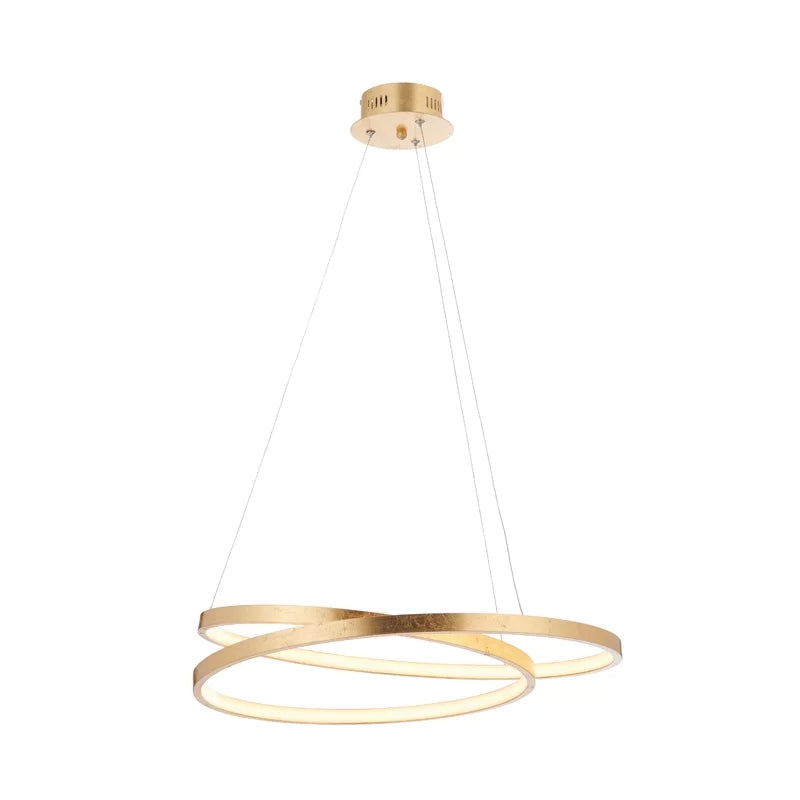 Twisted Shade Metal Chandelier Light Modern 1- Light Chandelier Lighting Fixture in Gold