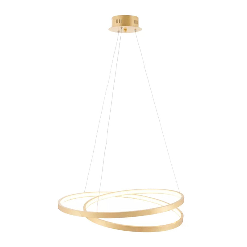 Twisted Shade Metal Chandelier Light Modern 1- Light Chandelier Lighting Fixture in Gold